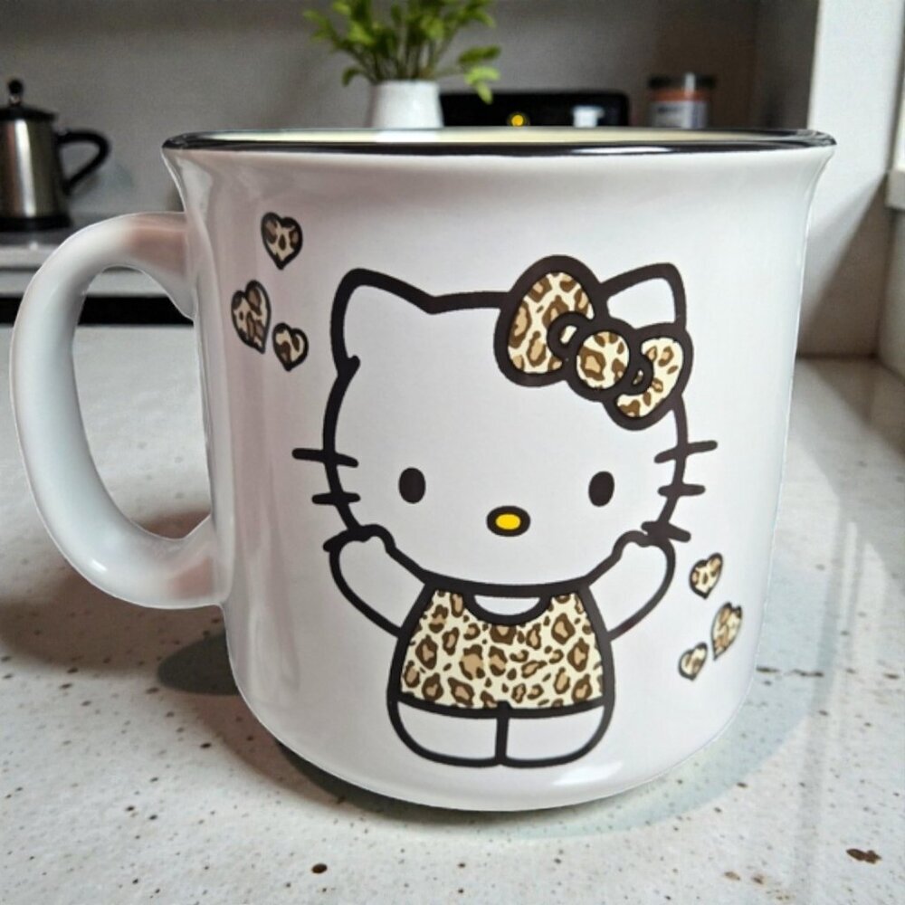 HELLO KITTY Leopard Print Ceramic Mug 20oz Sanrio